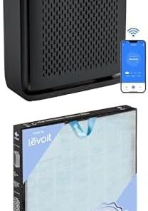 LEVOIT Air Purifier Vital100s Black with Smoke Remover Replacement Filter 1 Pack, Blue 2