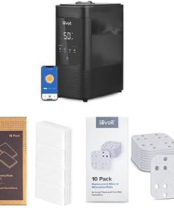LEVOIT 6L Smart Warm and Cool Mist Humidifiers &16-Pack Aroma Pads & 10-Pack Mineral Absorption Pads