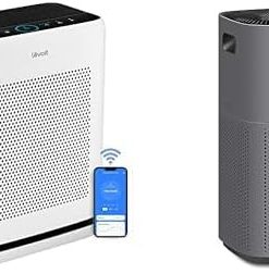 LEVOIT Air Purifiers With Air Quality Monitor for Home Large Room, Vital 200S & Core 600S Gray