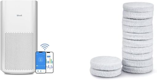 LEVOIT Air Purifiers for Home Large Room, Covers Up to 3175 Sq. Ft, Smart WiFi and PM2.5 Monitor & Air Purifier Core Mini/LV-H128 Aroma Pads 12pack Essential Oil Replacement