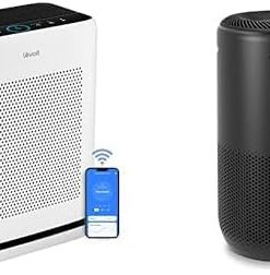 LEVOIT Air Purifiers With Air Quality Monitor for Home Large Room, Vital 200S & Core 400S Black