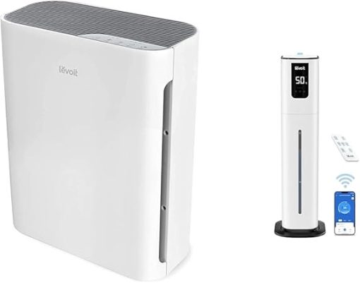 LEVOIT Air Purifiers for Home Large Room, HEPA Filter Cleaner with Washable Filter for Allergies & OasisMist 1000S (10L) Smart Humidifier for Home Large Room Bedroom, Last 100 Hours