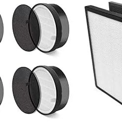 LEVOIT LV-H132 Air Purifier Replacement Filter LV-H132-RF, 4 Pack, 4 Count & Air Purifier LV-PUR131 Replacement Filter, True HEPA & Activated Carbon Filters Set, LV-PUR131-RF