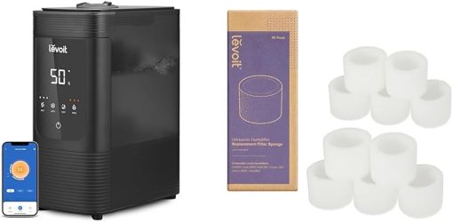 LEVOIT 6L Smart Warm and Cool Mist Humidifier & 10-Pack Top Fill Humidifier Replacement Filters
