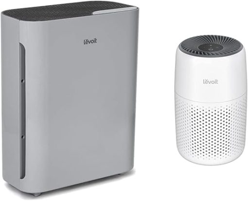 LEVOIT Air Purifiers for Home Large Room, Grey & Air Purifiers for Bedroom Home, HEPA Filter Cleaner, White