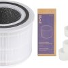 LEVOIT Core 300 Air Purifier Replacement Filter, 3-in-1 True HEPA, 1 Pack, White & 10-Pack Top Fill Humidifier Replacement Filters, Capture Fine Particles to Improve Humidification Efficiency, White