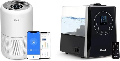 LEVOIT Air Purifiers for Home Bedroom, Smart WiFi, Auto Mode, Covers Up to 1095 Ft² ft & LV600HH 6L Warm and Cool Mist Ultrasonic Humidifier, Rapid Humidification for Bedroom Large