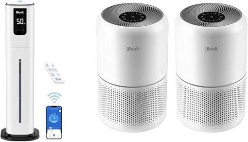LEVOIT OasisMist 1000S (10L) Smart Humidifier for Home Large Room Bedroom, Last 100 Hours & Air Purifier for Home Allergies Pets Hair in Bedroom