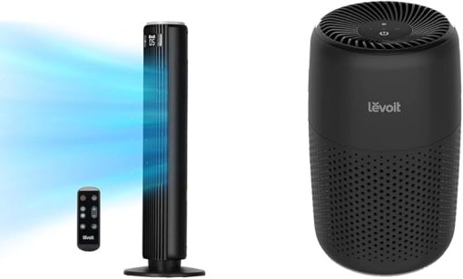 LEVOIT 36" Bladeless Tower Fan & Air Purifier for Bedroom with Sensor, Timer, Remote, Oscillation, Aroma, HEPA Filter