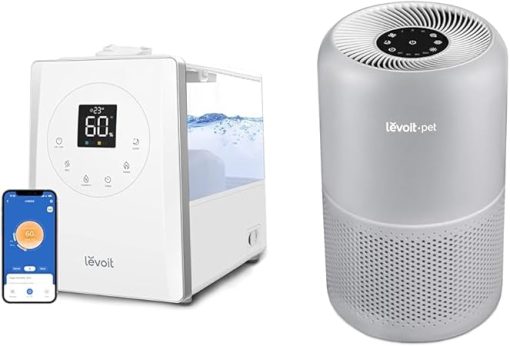 LEVOIT LV600S Smart Warm and Cool Mist Humidifiers for Home Bedroom Large Room & Air Purifiers for Pets in Home Large Room and Bedroom, Efficient Activated Carbon Filter