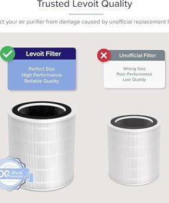 LEVOIT LV-H135 Replacement Filter, Genuine Air Purifier Filters, High-Efficiency Activated Carbon for Removal of Smoke, Odor, Allergens, Pollen, LV-H135-RF, White,1 Pack 2