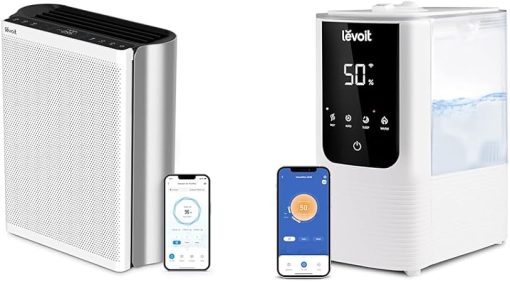 LEVOIT Air Purifiers for Home Large Room with Washable Filter, 3-Channel Air Quality Monitor & Humidifiers for Bedroom Home, Smart Warm and Cool Mist Air Humidifier for Large Room