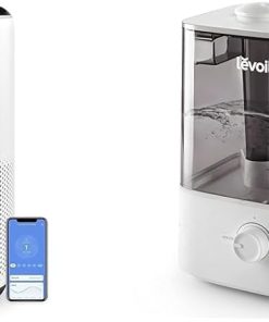 LEVOIT Air Purifiers for Home Large Room Up to 1980 Ft² in 1 Hr With Air Quality Monitor & Classic300 Ultrasonic Top Fill Humidifier, Extra Large 6L Tank Last 60-Hour - Super Quiet