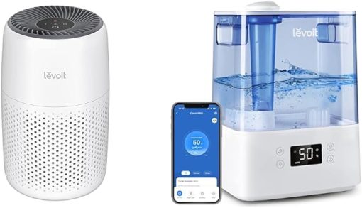LEVOIT Air Purifiers for Bedroom Home, 3-in-1 Filter Cleaner with Fragrance Sponge for Better Sleep & Classic300S Ultrasonic Smart Top Fill Humidifier, Extra Large 6L Tank for Whole Family