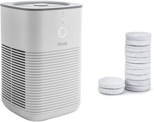 LEVOIT Air Purifier for Home Bedroom, 1 Pack, White & Air Purifier LV-H128 Aroma Pads 12pack Essential Oil Replacement