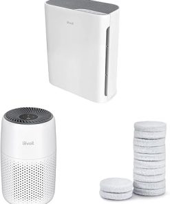 LEVOIT Air Purifiers for Home Large Room, White & Air Purifiers for Bedroom Home, White & Air Purifier Core Mini/LV-H128 Aroma Pads 12pack Essential Oil Replacement