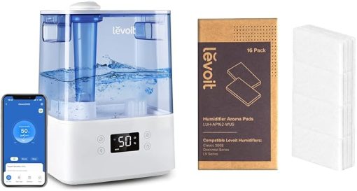 LEVOIT Classic300S Ultrasonic Smart 6L Top Fill Humidifier Bundle with 16 Pack Aroma Pads