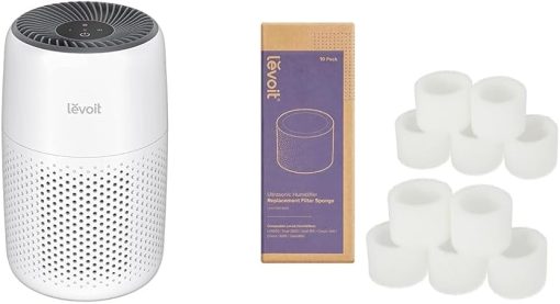LEVOIT Air Purifiers for Bedroom Home, 3-in-1 Filter Cleaner & 10-Pack Top Fill Humidifier Replacement Filters