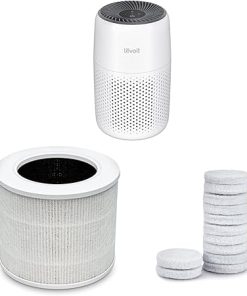 LEVOIT Core Mini-P Air Purifier & Replacement Filter (1Pack) & Aroma Pads 12pack Essential Oil Replacement Bundle for Home Bedroom.