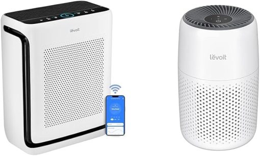 LEVOIT Air Purifiers for Home Large Room Up to 1900 Ft2 in 1 Hr with Washable Filters, Air Quality Monitor, Smart WiFi, HEPA Filter Captures Allergies, Pet Hair, Smoke, Pollen in Bedroom, Vital 200S (Core Mini)