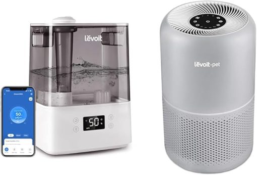 LEVOIT Humidifiers for Bedroom Large Room Home, (6L) Cool Mist Top Fill Essential Oil Diffuser & Air Purifiers for Pets in Home Large Room and Bedroom, Efficient Activated Carbon Filter