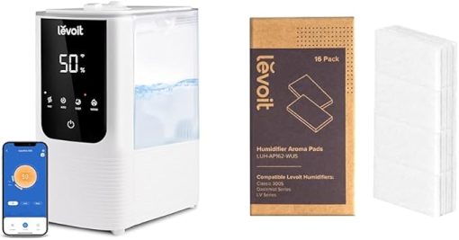 LEVOIT Humidifier Bundle with OasisMist4.5L Smart Warm & Cool Mist Humidifier, Aroma Pads 16 Pack