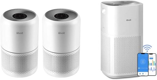 LEVOIT Air Purifiers for Home Allergies Pets Hair Dust Smoke Pollutants Odor Removal, Covers Up to 1095 Sq.Foot | 3175 Sq. Ft (Core 300 (2 Pack) + Core 600S)