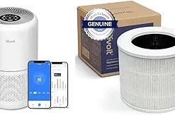 LEVOIT Air Purifiers for Home Bedroom with Replacement Filter, Smart WiFi, HEPA Sleep Mode for Large Room, Quiet Cleaner for Allergies, Dust, Smoke, White Noise Control