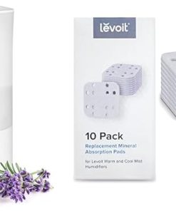 LEVOIT Humidifiers for Bedroom, Quiet (3L Water Tank) Cool Mist Top Fill Essential Oil Diffuser & Humidifier Replacement Filters 10-Pack, Mineral Absorption Pad, Compatible with LV600S