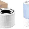 LEVOIT Core 300 Air Purifier Pet Allergy Replacement Filter, 3-in-1 Filter, Efficiency & Classic300S Ultrasonic Smart Top Fill Humidifier, Extra Large 6L Tank for Whole Family, APP 4