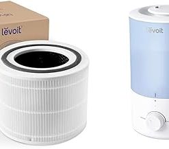 LEVOIT Core 300 Air Purifier Replacement Filter, 3-In-1 Filter, Efficiency Activated & Dual 150 Humidifiers for Bedroom Large Room, 3L Cool Mist Top Fill Essential Oil Diffuser