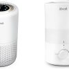 LEVOIT Air Purifiers for Home Large Room Up to 1980 Ft² in 1 Hr With Air Quality Monitor & Dual 150 Humidifiers for Bedroom Large Room, 3L Cool Mist Top Fill Essential Oil Diffuser 4