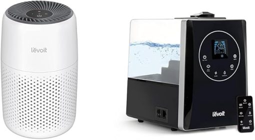 LEVOIT Air Purifier and Ultrasonic Humidifier Bundle with 3-in-1 Filter, Fragrance Sponge, Warm Cool Mist, Auto Mode, Remote Control