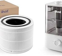 LEVOIT Core 300 Air Purifier Replacement Filter, 3-In-1 Filter, Efficiency Activated Carbon & Classic300 Ultrasonic Top Fill Humidifier, Extra Large 6L Tank Last 60-Hour - Super Quiet
