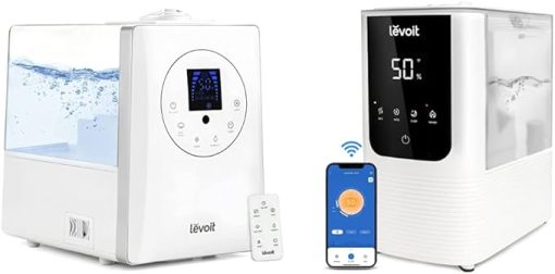 LEVOITLEVOIT Humidifiers for Bedroom Large Room Home, 6L, White & OasisMist Smart Cool and Warm Mist Humidifiers for Bedroom Large Room Home, Auto Customized Humidity, 4.5L, WhiteLEVOIT