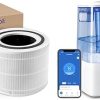 LEVOIT Core 300 Air Purifier Replacement Filter, 3-In-1 Filter, Efficiency Activated Carbon & Classic300S Ultrasonic Smart Top Fill Humidifier, Extra Large 6L Tank for Whole Family