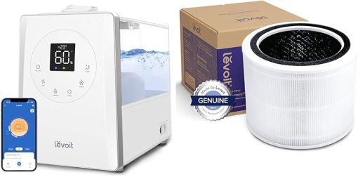 LEVOIT LV600S Smart Warm and Cool Mist Humidifiers for Home Bedroom Large Room & Core 200S Air Purifier Replacement Filter, 3-in-1 Filter, High-Efficiency Activated Carbon