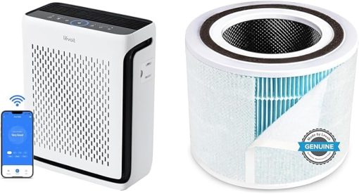 LEVOIT Air Purifiers and Replacement Filters for Home Large Room Bedroom Up to 1110 Square Feet with Air Quality and Light Sensors