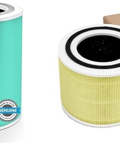 LEVOIT Core 400S Air Purifier Toxin Absorber 3-in-1 Replacement Filter, Activated Carbon, Core400S-RF-TX (LRF-C401-GUS), 1 Pack, Green & Core 300 Air Purifier Pet Allergy Replacement Filter