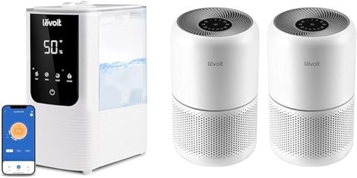 LEVOIT Humidifiers for Bedroom Home, Smart Warm and Cool Mist Air Humidifier & Air Purifier for Home Allergies Pets Hair in Bedroom, Covers Up to 1095 Sq.Foot Powered