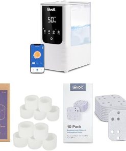 LEVOIT OasisMist Smart Cool and Warm Mist Humidifiers & 10-Pack Top Fill Humidifier Replacement Filters & Humidifier Replacement Filters 10-Pack, Mineral Absorption Pad