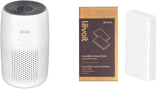 LEVOIT Air Purifiers for Bedroom Home, 3-in-1 Filter Cleaner & Aroma Pads 16 Pack, Humidifier Replacement Filters, Compatible with LV600S