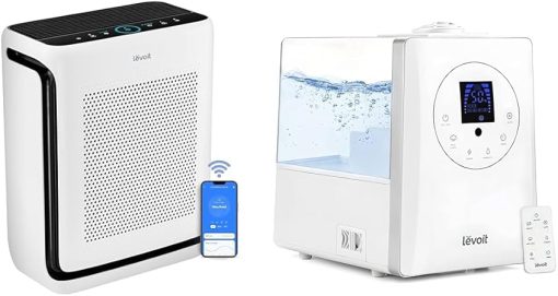 LEVOIT Air Purifier and Humidifier Bundle for Large Rooms - Vital 200S-P and Hybrid Ultrasonic Models