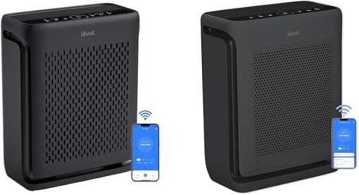 LEVOIT Air Purifiers for Home Large Room Bedroom Up to 1110 Ft² with Air Quality and Light Sensors & Air Purifiers for Home Large Room Up to 1900 Ft² in 1 Hr with Washable Filters