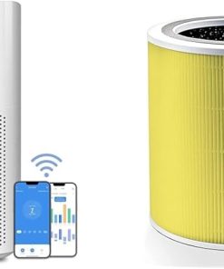 Levoit Air Purifier Core 600S-P for 1588 Sq Ft Rooms & Core 400S-P Replacement Filter 3-Stage Pet Allergy Yellow