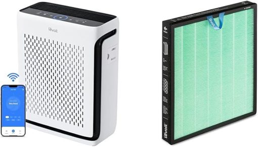 LEVOIT Air Purifiers for Home Large Room Bedroom Up to 1110 Ft² with Air Quality and Light Sensors & Vital 100S Air Purifier Toxin Absorber Replacement Filter