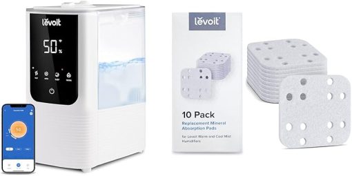 LEVOIT Humidifiers for Bedroom Home OasisMist4.5L White Bundle with 10-Pack Replacement Filters Compatible with LV600S LV600HH OasisMist450S