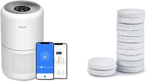 LEVOIT Air Purifiers for Home Bedroom, Smart WiFi, HEPA Sleep Mode for Home Large Room & Air Purifier Core Mini/LV-H128 Aroma Pads 12pack Essential Oil Replacement