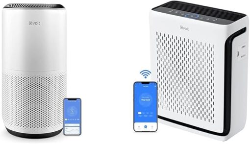 Levoit Air Purifiers for Home Large Room Up to 1980 Ft2 and 1110 Ft2 with Air Quality Monitor, Smart WiFi, Auto Mode, HEPA Filter Captures Allergies, Dust