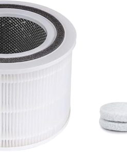 LEVOIT Core 300 Air Purifier Replacement Filter, 3-in-1 True HEPA, 1 Pack, White & Air Purifier Core Mini/LV-H128 Aroma Pads 12pack Essential Oil Replacement